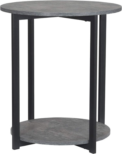 🖤 Round Side Table – Modern Black Accent Table for Living Room & Bedroom ✨