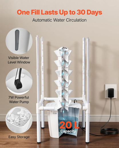 🥬 Hydroponic Growing System – Vertical Garden for Fresh Herbs & Vegetables at Home 🌱✨