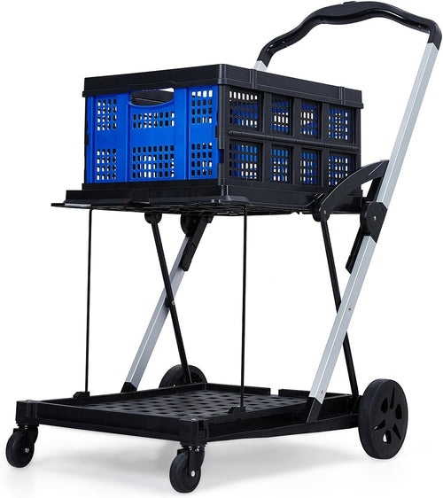 🛒 Collapsible Rolling Cart – Foldable Shopping Cart with Wheels for Easy Transport ✨