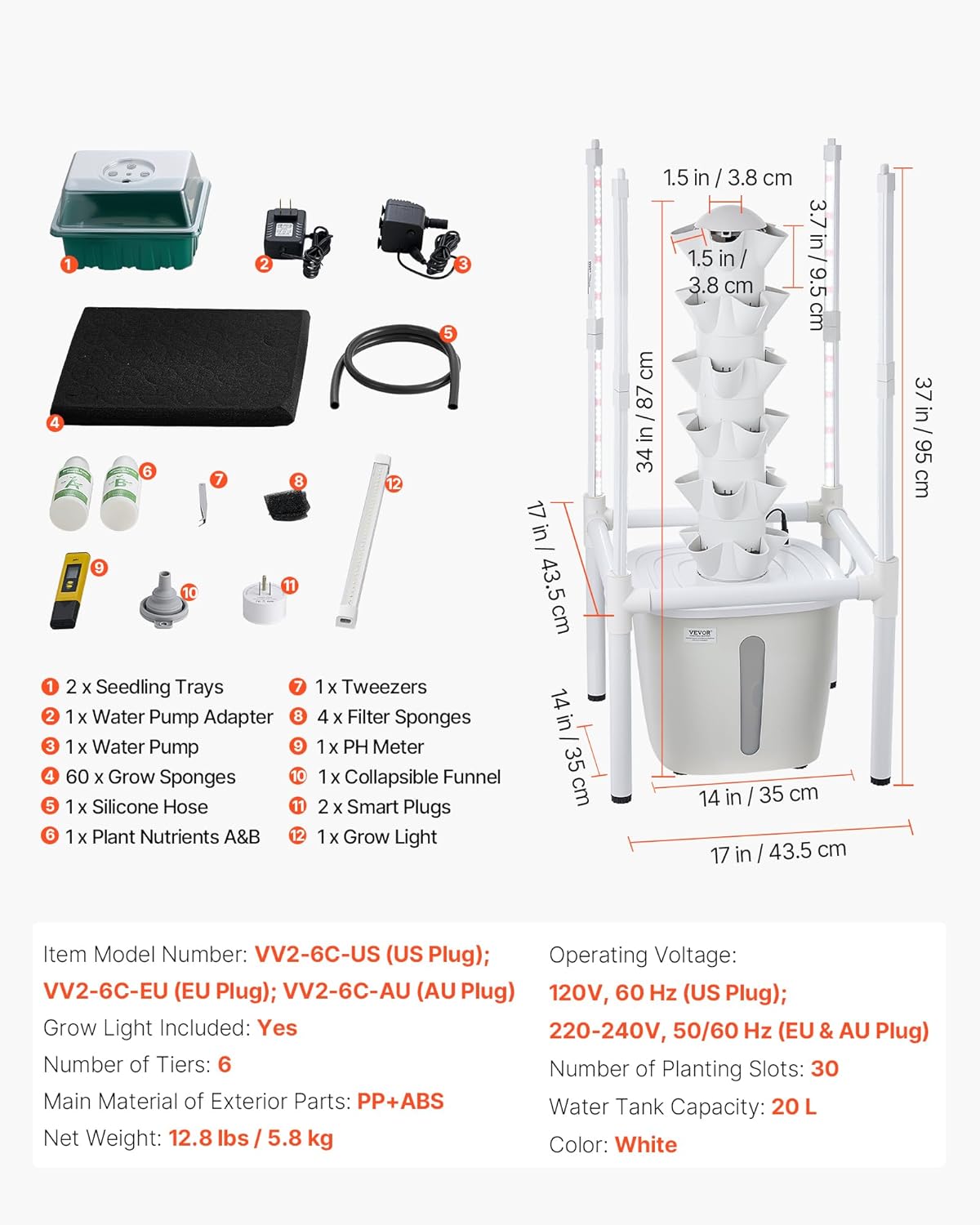 🥬 Hydroponic Growing System – Vertical Garden for Fresh Herbs & Vegetables at Home 🌱✨