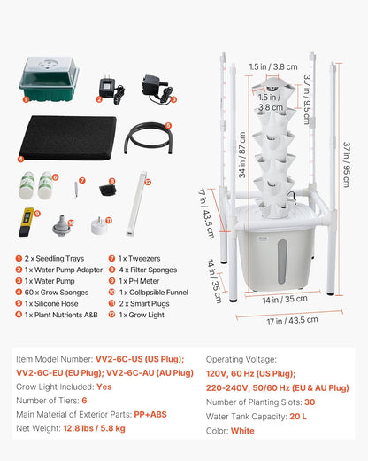 🥬 Hydroponic Growing System – Vertical Garden for Fresh Herbs & Vegetables at Home 🌱✨