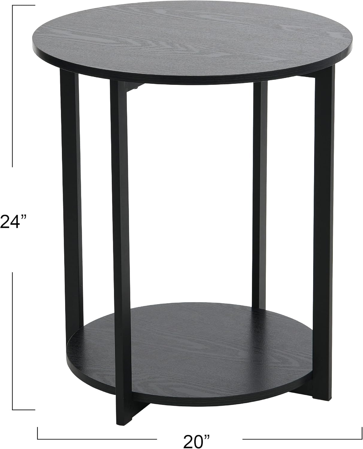 🖤 Round Side Table – Modern Black Accent Table for Living Room & Bedroom ✨