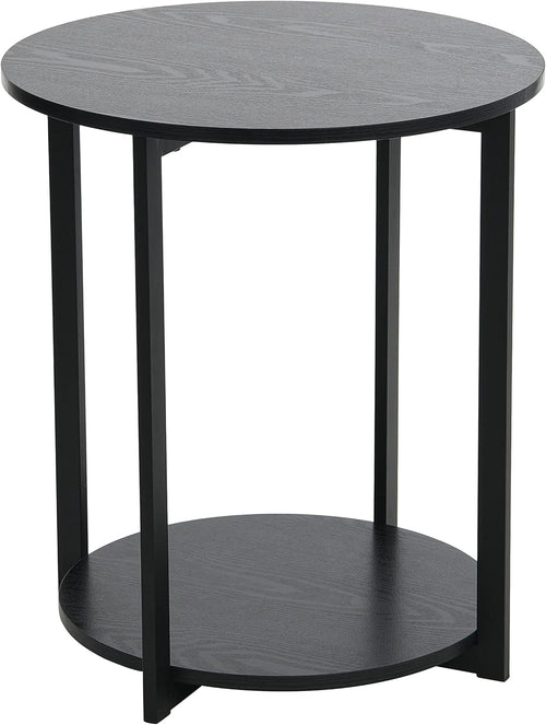 🖤 Round Side Table – Modern Black Accent Table for Living Room & Bedroom ✨