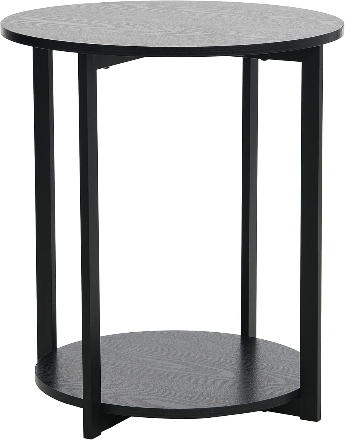 🖤 Round Side Table – Modern Black Accent Table for Living Room & Bedroom ✨