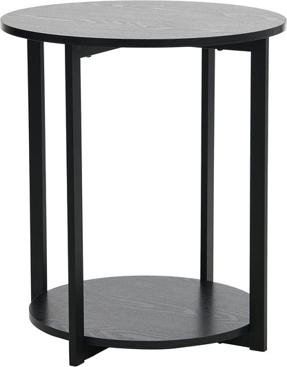 🖤 Round Side Table – Modern Black Accent Table for Living Room & Bedroom ✨