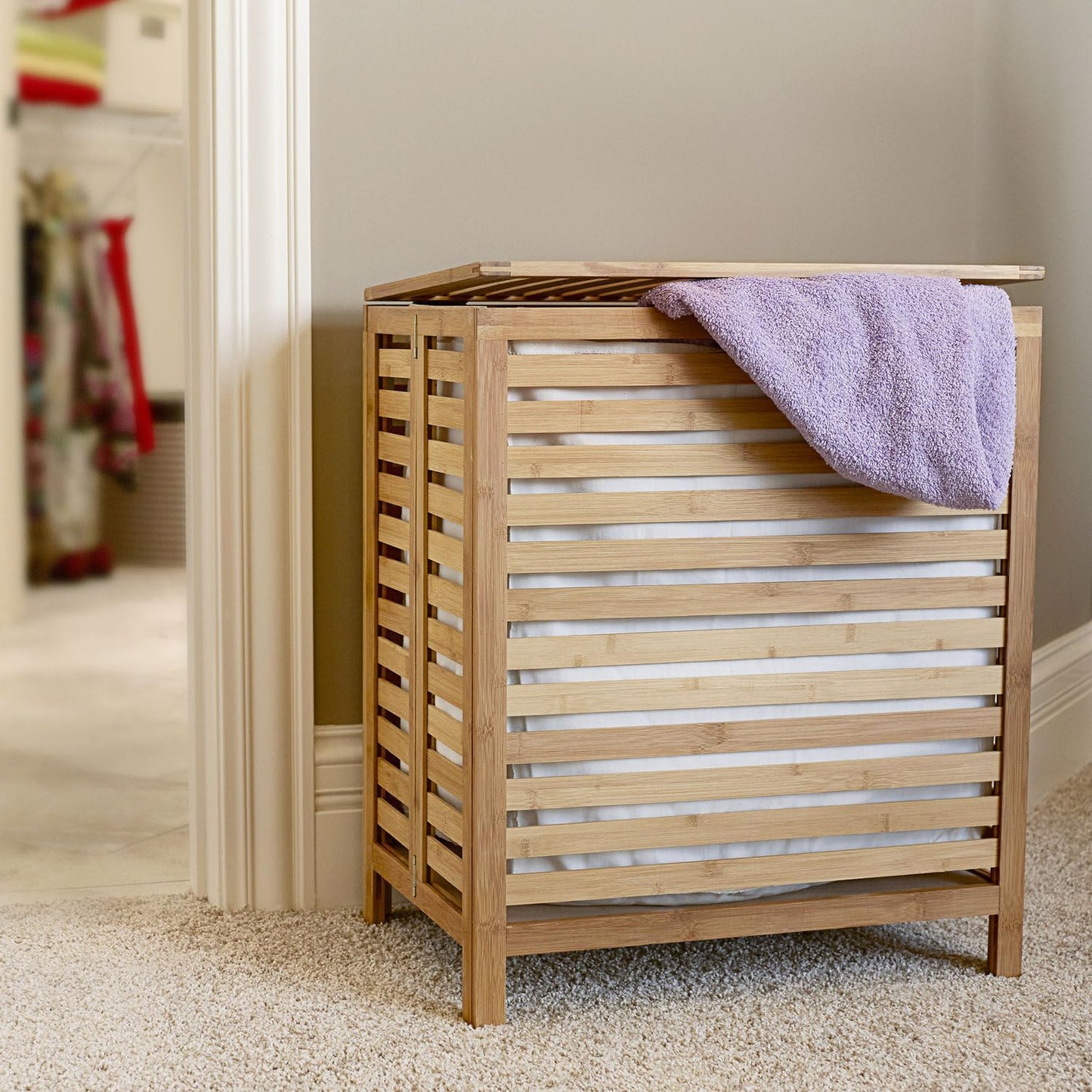 🧺 Woven Laundry Basket – Natural Hamper with Handles for Clothes & Home Storage ✨